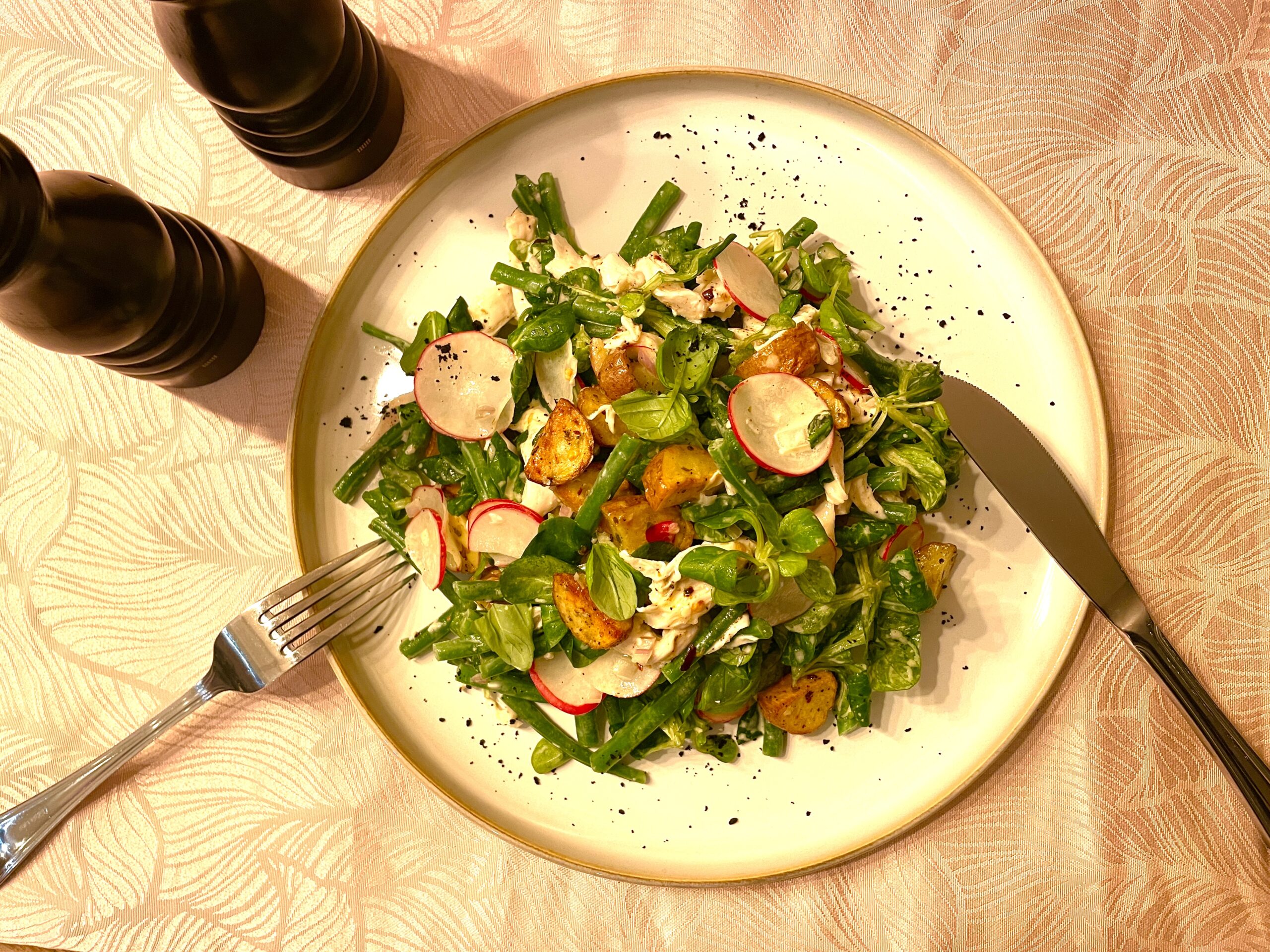 Winter haricot verts salad